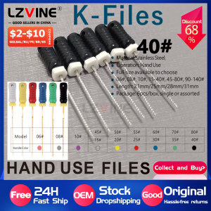 6Pcs/Pack Dental K Files 25mm Single Size10#/15# Assorted15-40 Dental Stainless Steel Hand Use Endodontic Root Canal HRC+File