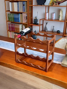 Elegant Wooden Wine Rack 6/9/16 Bottle Capacity with 2/3/4 Layers - Waterproof & Anticorrosive Kitchen Storage Organizer