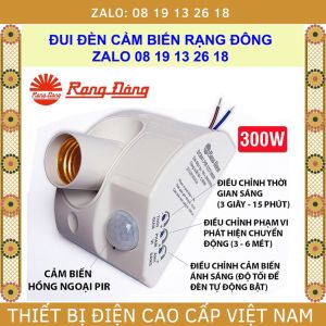 (Rạng Đông) Đui đèn Cảm Biến Rạng Đông tự động bật tắt khi chuyển động đui E27. Mã Model: ĐCB01.PIR E27/300W