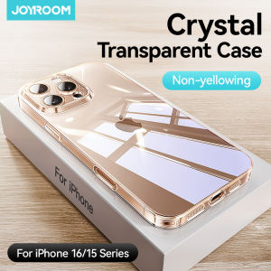Joyroom For iPhone 16 15 Pro Max Case Lens Protection Anti-Yellow Cover For iPhone 16 Pro 15 Pro Max Transparent Shockproof Case