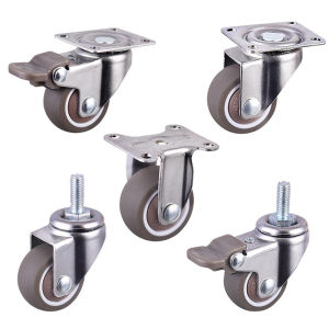 4Pcs Furniture Casters 360° Swivel Universal Heavy Soft Rubber Mute Wheel for Platform Trolley Chair Household Accessories