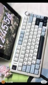 AULA | AULA F75 Wireless Gaming Mechanical Keyboard RGB Light Customized 75% Layout Tri Modes Contour Side Carved PBT Keycap Keyboard