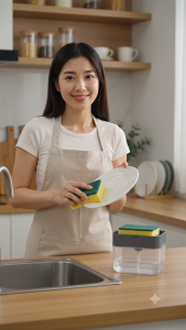 2-in-1 Soap Dispenser with Built-In Sponge Holder
