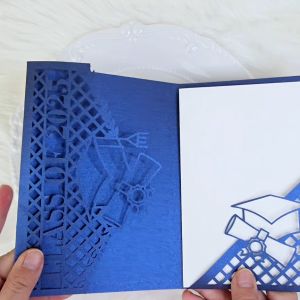 Laser cut Die Cut Graduation 2025 Class of 2025 5x7 (5R) Trifold Invitation Card Cover for Graduation Party | Available in many colors | Crafter Bax