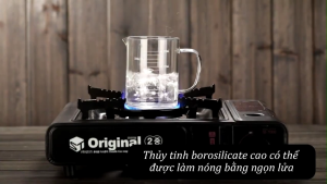 Cốc đong thuỷ tinh chia vạch Ca đong định lượng nắp gỗ Ly đong thủy tinh chịu nhiệt Pha cà phê