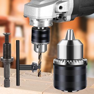 Drill Chuck with Key 1.5-10mm Drill Press Chuck Replacement 3/8-24UNF Mount for Impact Driver Power Drill Press Chuck with Key