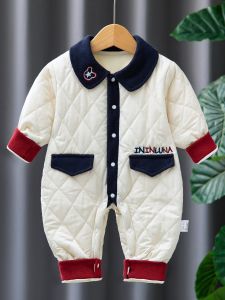 Baby Fleece Lined Autumn Winter Outfit 0-12 Months Thin Cotton Onesie Newborn Long Sleeve Harlie Winter Clothing Casual Style