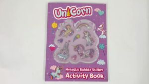 Unicorn Metallic Bubble Stickers Activity Book With Fun Activities For Kids