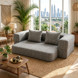 Sofa 2 in 1 Foldable Sofa Bed Dual-purpose Small Living Room Sofa For 2-4 Foldable Compression No Assembly Sofa Bed Full Sponge Roll Pack Compressed Fabric Sofa