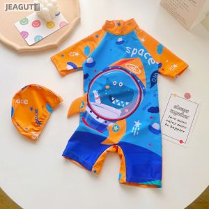 jeagutt | Cute Dinosaur Pattern Sun-Protective Kids Swimsuit