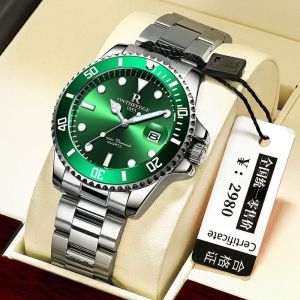 Fashionable Automatic Mens Watch Waterproof Stainless Steel Band Quartz Movement 40mm Dial 10ATM Depth LANMSOM Brand