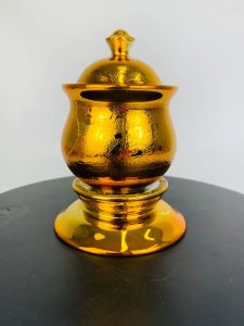 YMS 高级沙金圣水杯 观音杯 (陶瓷 不掉金) 供佛杯 大悲咒杯 供水杯 拜神杯 拜佛 观音菩萨 Kuan Yin Gold Holy Water Cup 1 set