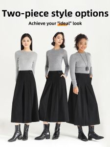 HIPPIE MISS | Hippie Style Thickened Mid-length A-Line Skirt Flattering and Slimming