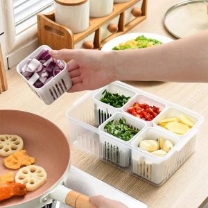 Efrigerator Storage Box Fruit Food Vegetable Storage Fresh-keeping Box Kitchen Drain Water Basket