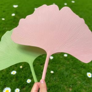Large Size Thickened Ginkgo Leaf Fan Artistic Handheld Fan Durable Cool Summer Fan Big Size Shake Fan Folk Art Craft Fan