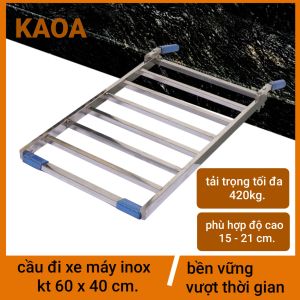 Thang dắt xe máy inox. KT 60x40 cm ( bảo hành 12 tháng )