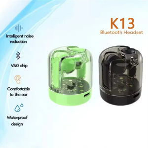 New K13 Transparent Spacecraft Ear in ear Noise Reduction Bluetooth Earphones with Long Battery Life and Long Standby Wireless Bluetooth Earphones with Colorful Atmosphere Lights Bluetooth Earphones