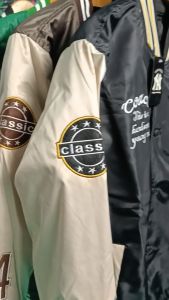 HOCKY - Jaket Varsity Baseball Bomber Pria Full Bordir Wanita N24 Black Cream Series Distro Premium