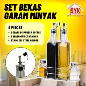 SYK Seasoning Bottle Set Cooking Sauce Oil Seosoning Bottle Dispenser Botol Kicap Bekas Minyak Masak Rempah Garam 油瓶 醬油瓶