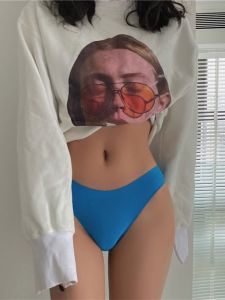 กางเกงชั้นในผ้าไหมน้ำแข็งไร้ตะเข็บสำหรับผู้หญิง ทรงเซ็กซี่ ผ้าฝ้ายแท้ ทรงสปอร์ตฟิตเนส เอวต่ำ ครึ่งสะโพก ทรงสามเหลี่ยม กางเกงชั้นในไร้ตะเข็บ