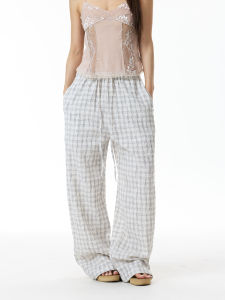 WLNEXT | Casual Summer Wide Leg Plaid Pants