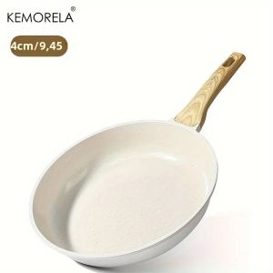 KEMORELA Chảo Chống Dính Skillet Thân Thiện Với Môi Trường Lớp Phủ Đá Granite Tay Cầm Chịu Nhiệt Cảm Ứng Tương Thích 20/24/28Cm - 1 Cái