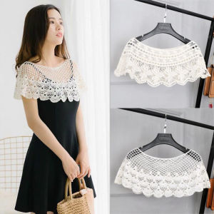 New Korean-style dress with lace shawl versatile hollow-out cover-up for women summer jacket sleeveless top