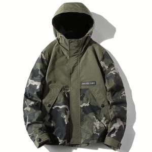 Military Bomber Jacket Men Fashion Casual Camping Jacket Coat Windproof Hooded Windbreaker Coats Male Oversize Outerwear 4XL