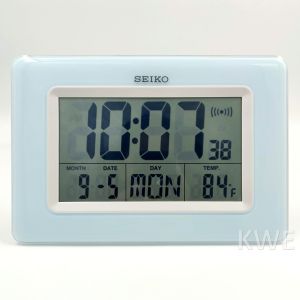 Authentic ORIGINAL SEIKO Digital LCD Desktop/Wallmount Rectangular Clock QHL058 (QHL058W) [Jam Dinding Digital]
