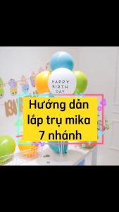 Phụ Kiện Trang Trí Sinh Nhật Trụ bóng  Trụ gắn 7 bóng cao loại 1 dùng trang trí sinh nhật