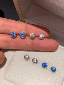 CAFFTI | High Shine Blue Zirconia Sterling Silver Earrings