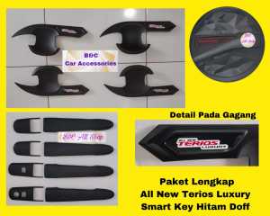 Paket Lengkap Cover Handle Outer Plus Tutup Bensin All New Terios Luxury Keyless/Smart Key Hitam Doff