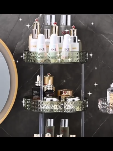 360°Rotating Lipstick Storage Box Perfume Pressed Powder Air Cushion Rack  Cosmetic Storage box