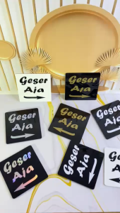 YS Akrilik  signPintu Tempel - TARIK DORONG AJA model kotak