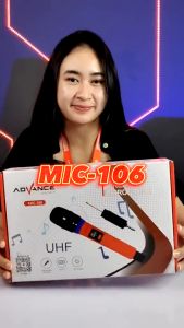 【Ready+Bisa dikirim hari ini】Advance Mic-106 Wireless UHF (Wireless) Bisa Dicharger Profesional Microphone digital Batrei dapat di Charger