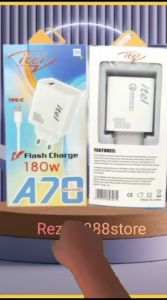 Charger for  ITEL A70 180W Flash Charger Support Fast Charging Quick Charge3.0