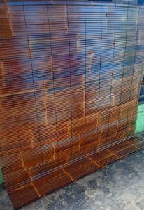 krey/tirai bambu hitam full vernish plus tali penggulung