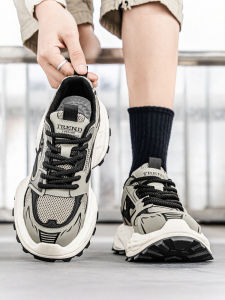 Mens Sporty Dad Shoes Breathable Mesh Upgraded Fall Collection 2025 Trendy Brand High-End Thick Bottom Net Surface