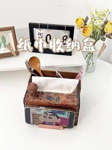 100% Authentic Line Friends Tissue Storage Box Holder Desktop Wide-mouth Waterproof Moisture-proof Multipurpose Home Organizer Toilet LFB148/LFB161
