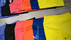 Set bộ đùi thể thao tập gym yoga nữ áo bra kèm mút quần đùi cạp chéo dây rút cao cấp Bin Sport BN023 M2