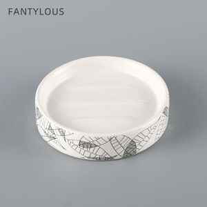 Rounded Japanese Style Ceramic Soap Dish Soap Box Draining Rack Bathroom Hotel Porcelain Tray Soap Dish Soap Holder