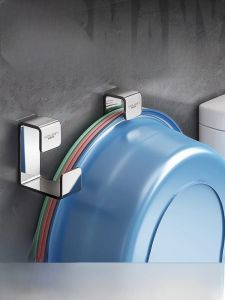 Bathroom Sink Storage Rack 304 Stainless Steel No Drilling Wall Mounted Shelf Hook Organizer for Toiletries And Accessories