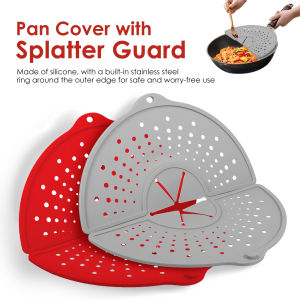 Silicone Kitchen Splatter Screen Foldable Heat-resisting Oil Splash Guard Drain Board Cover Kitchen Frying Pan Lid Kitchen Tools
