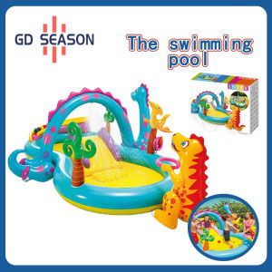 INTEX 8-shaped Dinosaur Inflatable Swimming Pool With Slide Inflatable Ball And Ring
