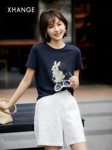 Comfortable Cotton Cartoon Rabbit Leisure T-shirt