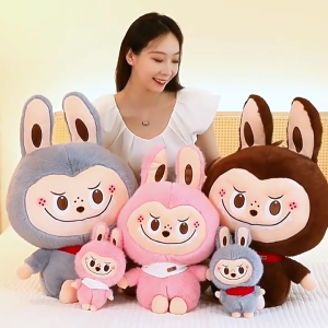 Labubu Time Plush Toy Cartoon Stuffed Labubu Plush Stuffed Doll Labubu Plush Doll Cute Soft Big Eye Labubu Bunny Doll