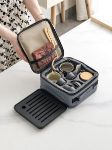 Bộ Trà Gốm Cầm Tay Dành Cho Du Lịch Cắm Trại Hoạt Động Ngoài Trời Bộ Nhỏ Có Thể Tùy Chỉnh Bao Gồm Thiết Bị Trà Gongfu Và Nồi Tráng Men Màu Đen