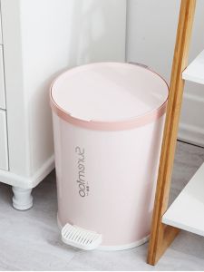 Kitchen Home Use Double Layer Foot Pedal Food Waste Trash Can Baby Diaper Odor Control Cute Girl Bedroom Garbage Can
