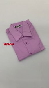 FH045 - KEMEJA PENGAWAS LENGAN PENDEK ( PURPLE )COTTON