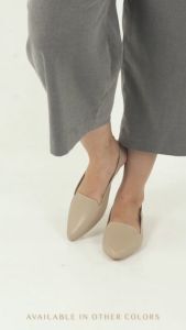 CESA 04 Flat Pointed Toe with Plain Leather Back Sling with Buckle Fastening (Narrow Fit/Add 1 Size) Doll Shoe / Sandals
